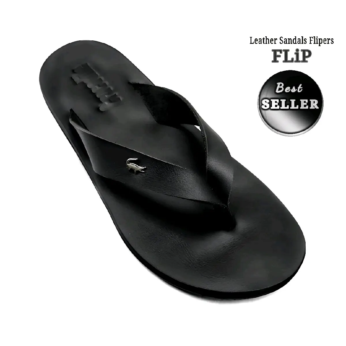 Best Quality - Sandal Jepit Pria Flipers Kulit Sapi Asli Full Grain - Sendal Cowok Keren Dewasa Kekinian Promo Murah Berkualitas anti slip - Flip Flop Kasual Hitam Coklat Murah Karet