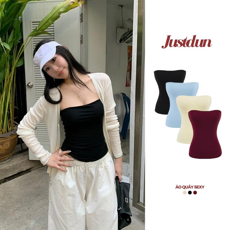 ( Áo 2 lớp ko lộ ) Áo Ống Trơn ôm body basic nhiều màu cotton mịn mát Justdun 5C