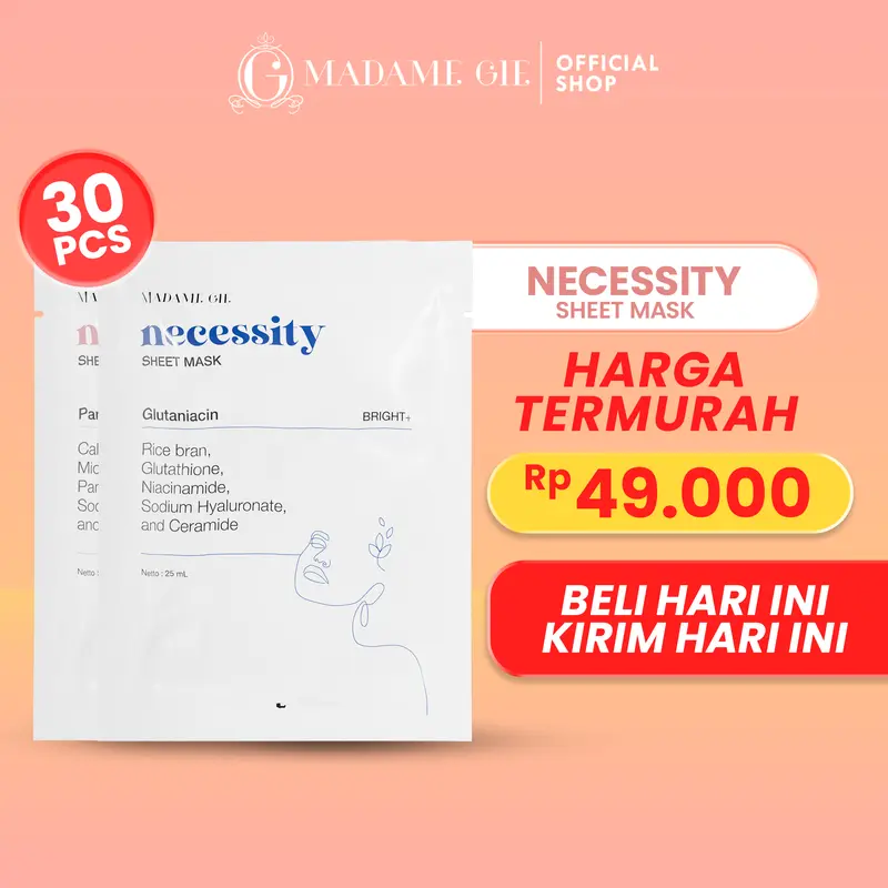 [FREE POUCH] [30 PCS] Madame Gie Necessity Sheet Mask - Masker Perawatan Wajah 1