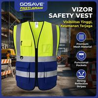 Gambar GOSAVE Rompi Safety Proyek Bahan Polyester Reflektif Scotlight Tebal Safety Vest Vizor dengan Resleting dan Banyak Kantong Untuk Kerja Lapangan - BASIC ORANGE dari Gosave Official Kota Tangerang 2 Tokopedia