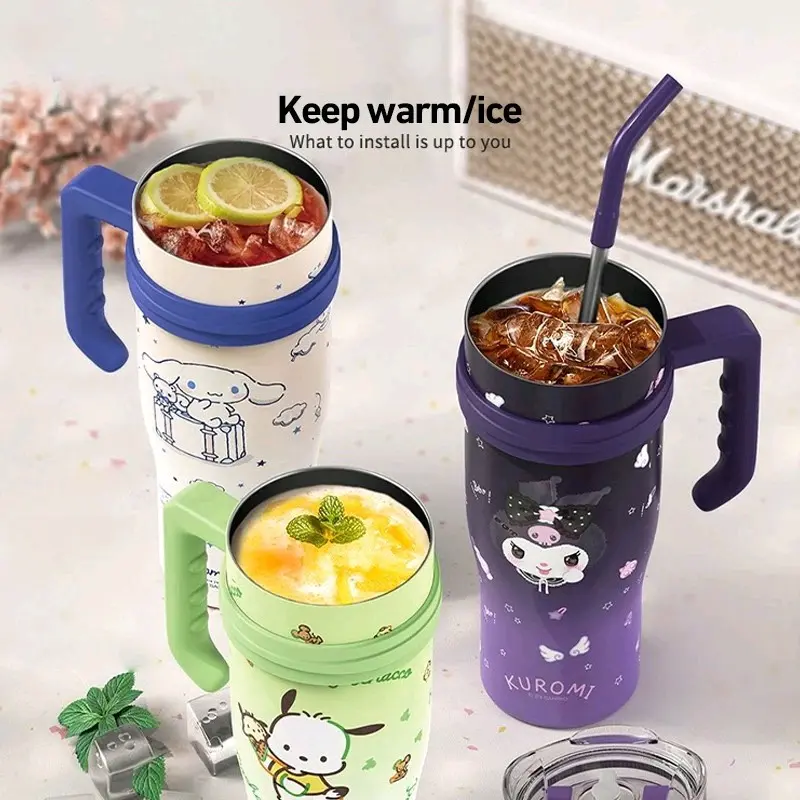 Botol minum stainless motif tumbler motif sedotan stainless 1200ML 2