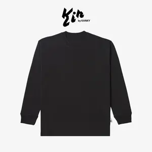 Unisex Men KIN Cotton T-Shirt Long Sleeve | Katun KIN Kaos Boxy Kerah Bulat Lengan Panjang Pria Wanita