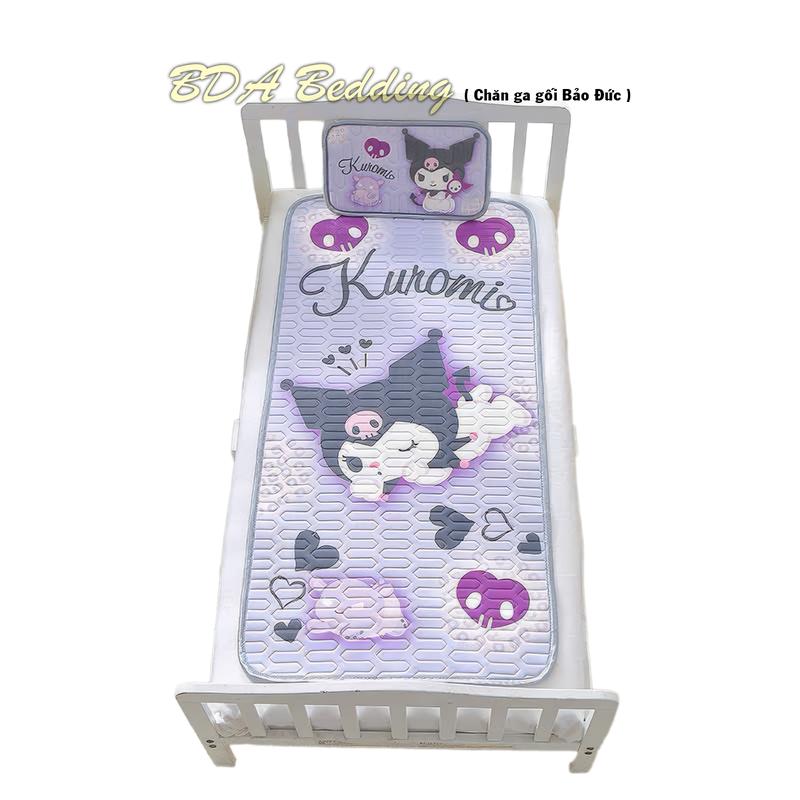 Bộ chiếu cao su non Tencel cho bé từ sơ sinh đến 2 tuổi, kèm 1 vỏ gối, Voi Kem