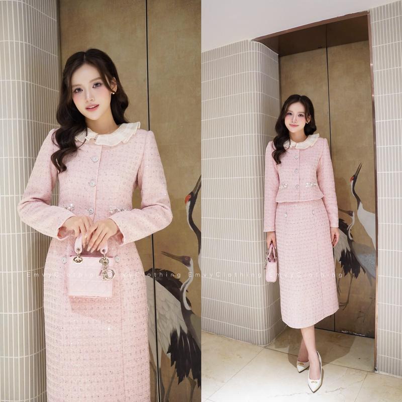 EV113-Emvy Clothing Set váy dạ tweed ánh kim sa cao cấp cổ ren rời thnah lịch sang trọng đi chơi dự tiệc | BigBuy360 - bigbuy360.vn EV113-Emvy Clothing Set váy dạ tweed ánh kim sa cao cấp cổ ren rời thnah lịch sang trọng đi chơi dự tiệc | BigBuy360 - bigbuy360.vn