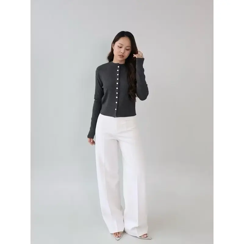 SAT - Olive Top Cardigan Knitwear Wanita / Cardi Korean Style Knit Rib Lengan Panjang Kardigan 4