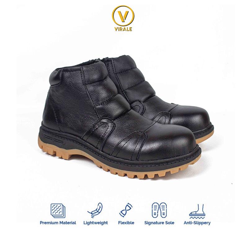 Sepatu Boot Safety Kulit Asli Pria Bikers Tiktok Shop STG-SFT Boots Karet 1