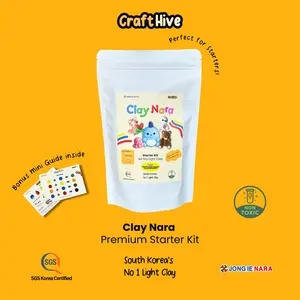 Craft Hive Clay Starter Kit | Jong Ie Nara No.1 Air Dry Light Clay Korea | Super Soft & Non-Toxic