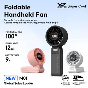 Yodevoe M01 Handheld Fan foldable neck hanging powerful wind long battery life for office study in Philippines