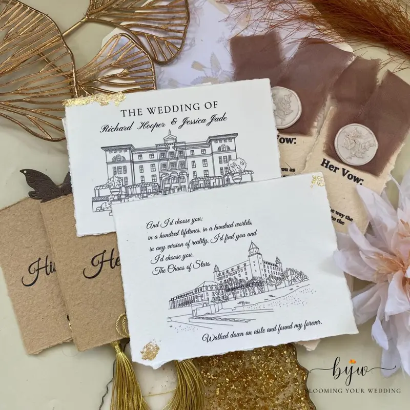 Custom Wedding Keepsake Ecer Kartu Ilustrasi Gedung Murah Property wedding keepsake 0