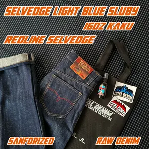 TOTAL DENIM selvedge light blue sluby 16oz