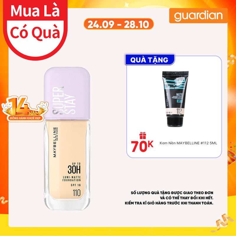 Kem Nền Bắt Sáng Superstay Lumi Matte 30H Che Phủ Siêu Nhẹ Mặt Maybelline New York 35ml