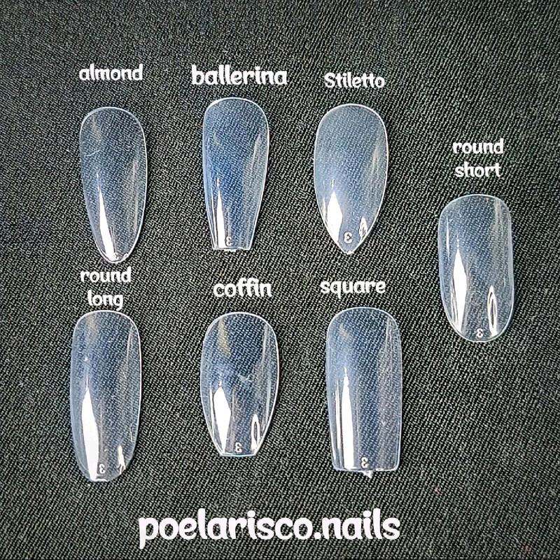 Kuku Palsu Premium Poelarisco Nails - Nail Tip Custom Special Marble Nails- Lem, Silver, Polish, Art - Cat 3