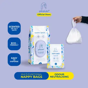 (210 Lembar) Pikalula Nappy Bag | Bundle Travel Nappy Bag | Plastik Sampah Diapers Bayi, Pembalut Wanita | Biodegradable | Mudah Terurai dan Wangi - Ransel tas kantong sufor bumil