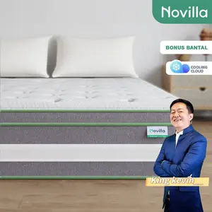 【COD+GRATIS Bantal】 Novilla IceMint Kasur Lantai 25&30cm - spring bed + busa high density, anti lembab, empuk & nyaman