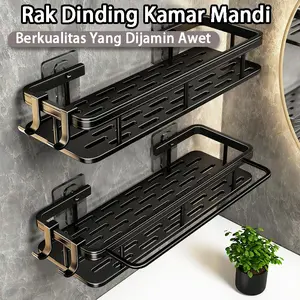 Rak Dinding Tempat Sabun Rak Sudut Estetik Kamar Mandi Tempat Sabun Toilet Rak Gantung ABS Berkualitas