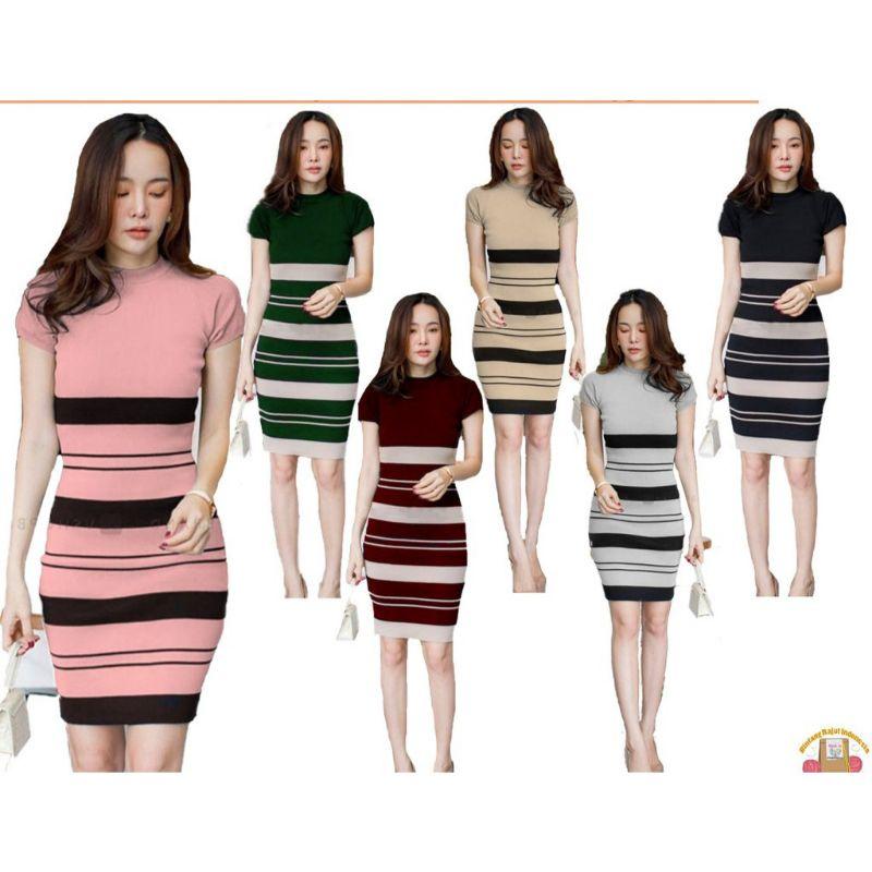 FELICE DRESS RAJUT- ATASAN BLOUSE DRESS RAJUT WANITA CASUAL BASIC BODYCON 0