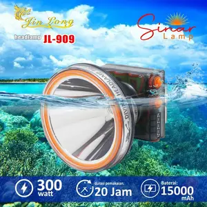 Senter Kepala Selam Waterproof Jinlong JL 909 300watt ABS Premium LED Laser Super Terang Recharge Adaptor Jack angka 8 Baterai Tahan lama