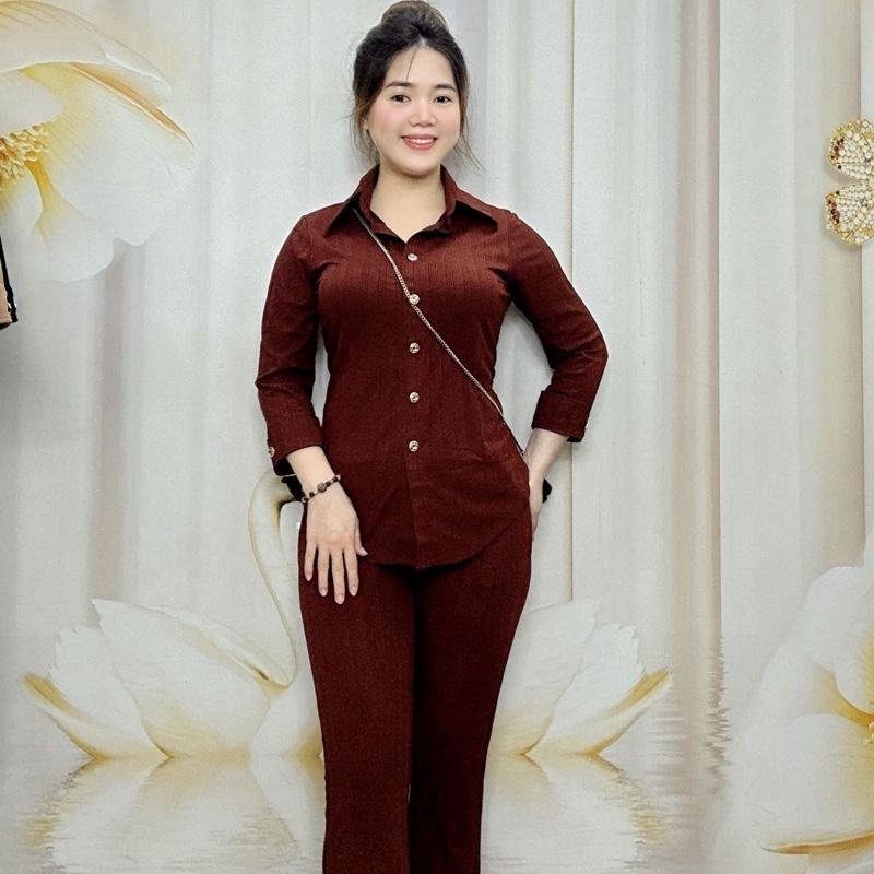 A91 Đồ bộ sơ mi ống bass thun tăm thương hiệu Hải Sơn