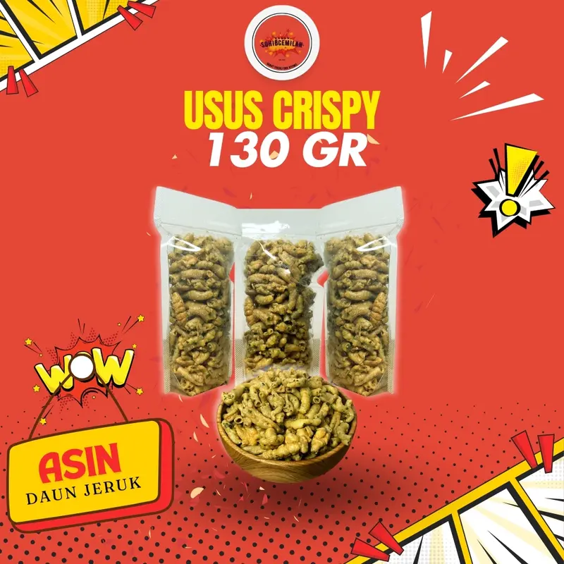 130gr - USUS CRISPY PEDAS DAUN JERUK GORENG ASIN 1