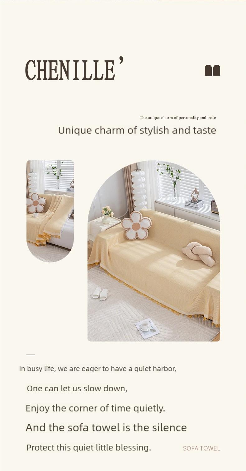 Warna murni Sofa Selimut Sofa Penutup Sarung Pelindung Sofa Antiselip  Selimut Sofa 1 2 3 4 Seater Sofa Blanket 3