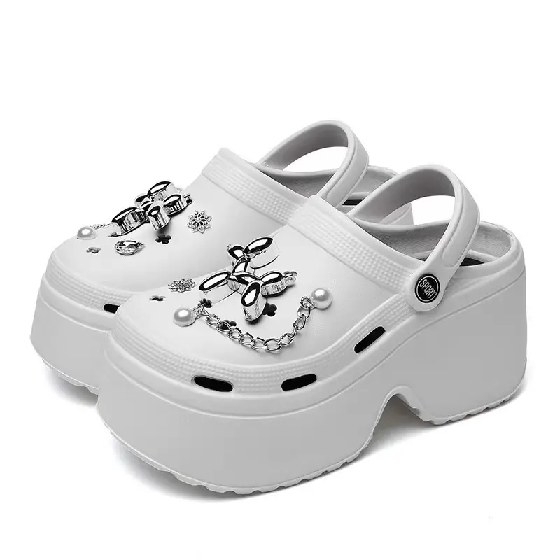 9CM EVA Breathable Upper Slippers For Women Non Slip Thick Sole Wedge Sandals (Add +1 Size)
