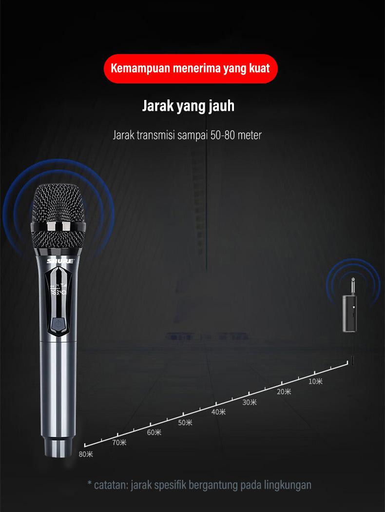 Product Introduction of SHURE-302 Mikrofon Nirkabel Karaoke Profesional Mikrofon Nirkabel Mikrofon Ganda Murah 17