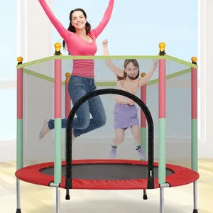 Trampolin Alat Lompat Anak Sedang 55 inch 140Cm 55in 100kg Bahan PP PVC Rangka Besi Warna Biru Merah Beban Maksimal 100kg Garansi 3 Bulan