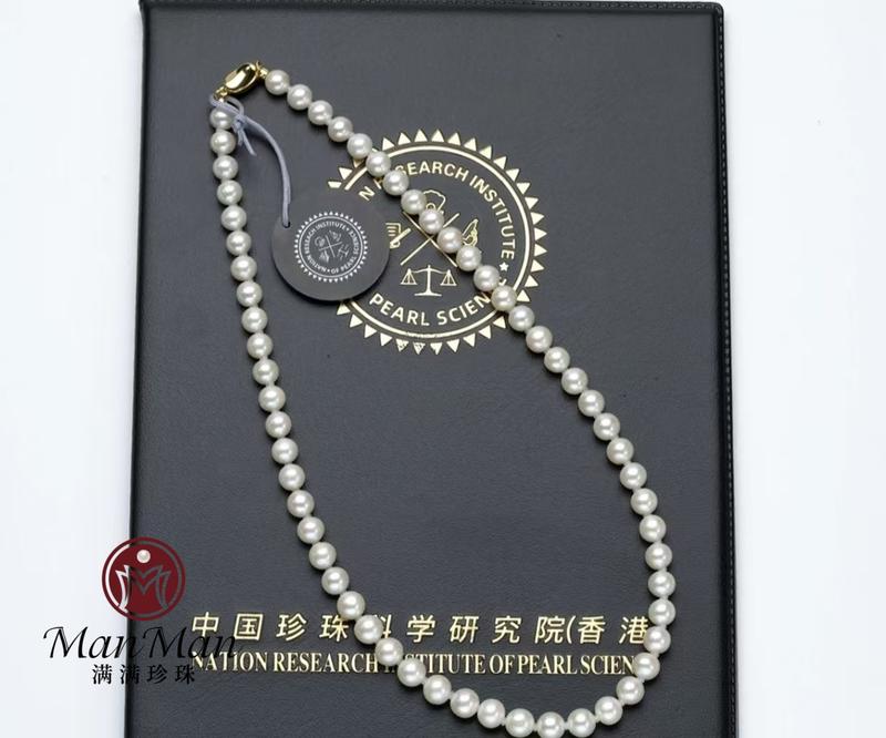 S925 Silver - Freshwater Non-Nucleated Pearl Necklace [Including Certificate from the China Pearl Science Research Institute (Hong Kong)] - Pearl Size 7-8mm    968 2