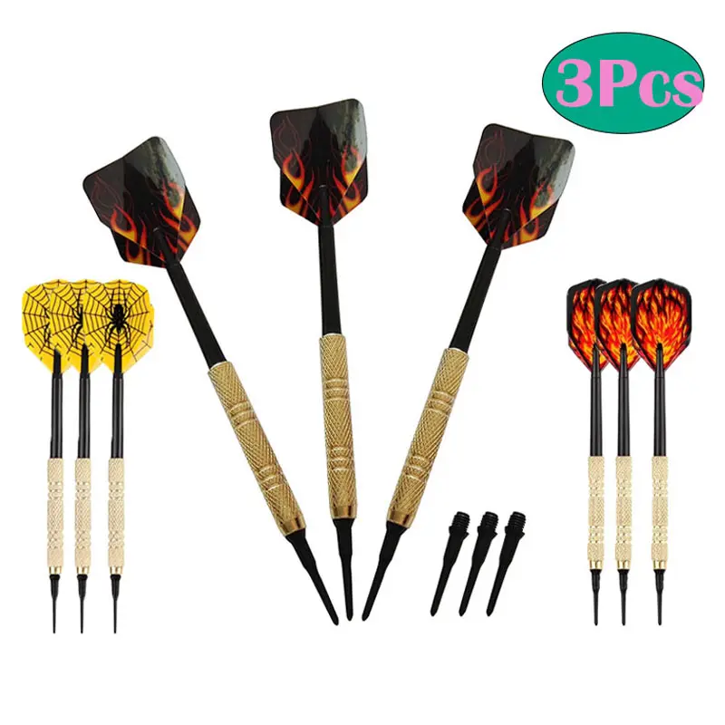3Pcs Soft Darts Pin Flights Soft Tip Points Darts Dart Pin Tungsten 14g Accessories for Darts Game