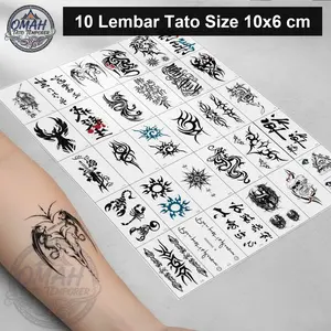 10 Pcs Tato Stiker Temporer Temporary Tempel Serie O Kecil Size 10x6 cm Random Anti Air