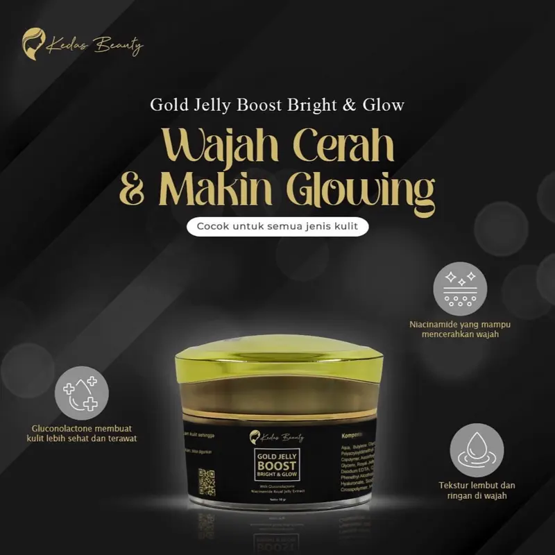 GOLD JELLY BOOST BRIGHT & GLOW KEDAS BEAUTY 1