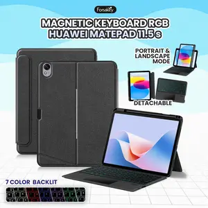 Magnetic Keyboard RGB untuk Huawei MatePad 11.5 s 2025 2024 Wireless Bluetooth Keybord Kibord Flip Casing Book Cover Sarung Kesing Flipcase Flipcover Bookcover