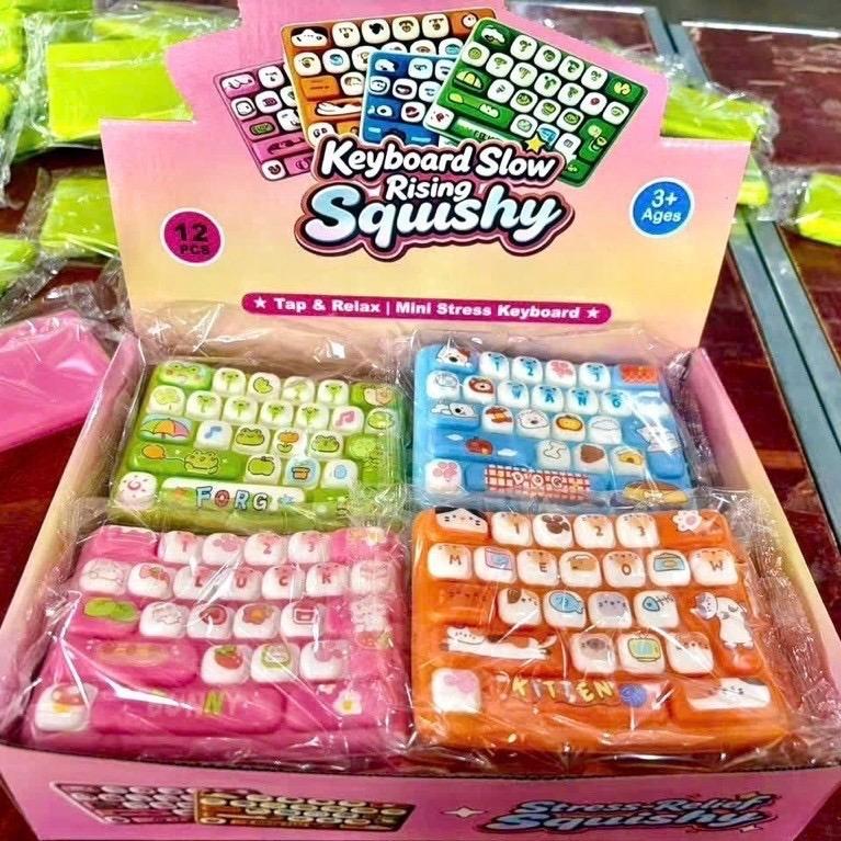 Squishy bàn phím Keyboard Slow Rising Squishy - Top & Relax Mini Stress Keyboard cho trẻ em từ 3 tuổi trở lên