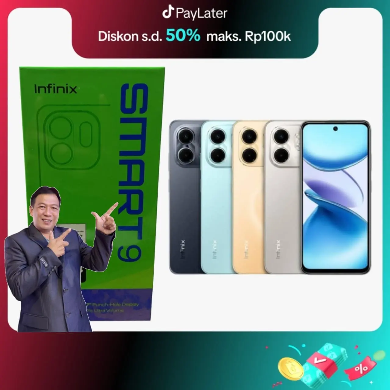[Exclusive Bang Roy] Infinix Smart 9 4/128 3/64 4/64 Ram 4GB Rom 128GB Garansi Resmi