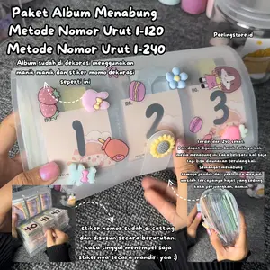 PAKET ALBUM MENABUNG METODE NOMOR URUT 1-120 / PAKET MENABUNG / TANTANGAN MENABUNG / ALBUM NABUNG