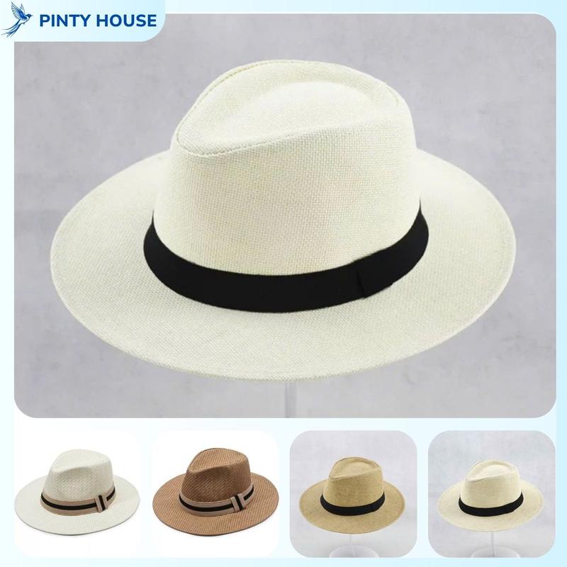 Mũ phớt Fedora vành rộng Panama Nón vành rộng chống nắng phù hợp cho nam nữ đội Hat Cap Voi Women mũ cói vintage