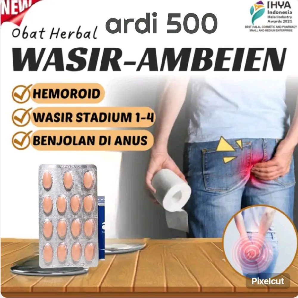 Obat Herbal Ardi 500 untuk Wasir-Ambeien Hemoroid Wasir Stadium 1-4 Benjolan di Anus