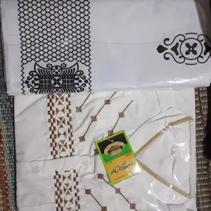 SETELAN SARKO Sarung Dan Baju Koko Lengan Pendek Motif Bordir Jasuke Kurta Muslim Dewasa Katun