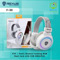 Gambar REXUS HEADSET GAMING VONIX F30 Headphone Led Microphone  Splitter  Earphone - Putih dari Multi Komputer Kota Administrasi Jakarta Barat 3 Tokopedia