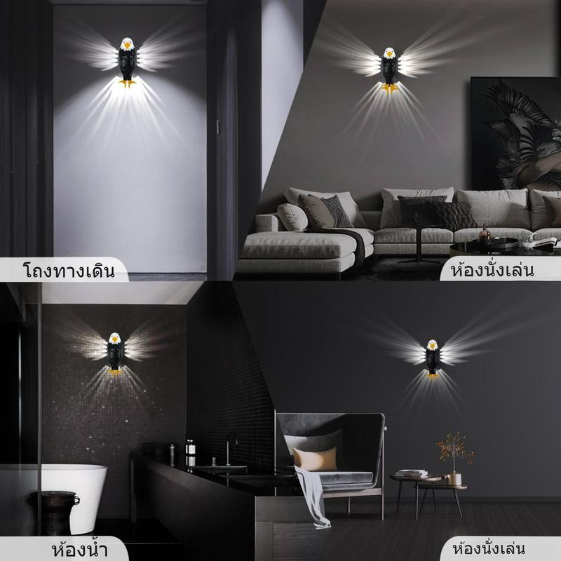 ไฟติดผนังนกอินทรี, ZYDigital, 3DBald, ไฟ LED, ไฟติดผนังนกอินทรีแม่เหล็ก, ไฟกลางคืนกอินทรีอเมริกัน, พร้อมรีโมทคอนโทรล, ไฟนกอินทรีติดผนังแม่เหล็ก, เหมาะสำหรับห้องนอน, ห้องนั่งเล่น, ทางเข้า, ใช้พลังงานจากแบตเตอรี่และไฟนกอินทรีแบบชาร์จไฟได้ ไฟกลางคืน 6