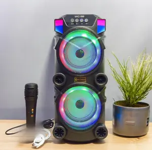 [AB ACC] Speaker Bluetooth 999 LED Free Mic karaoke Bass Wireless 6,5 inch