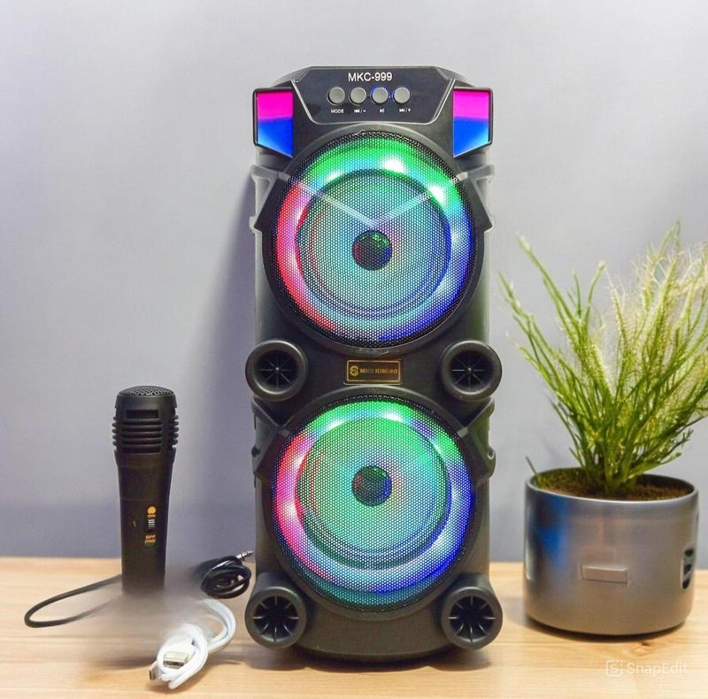 [AB ACC] Speaker Bluetooth 999 LED Free Mic karaoke Bass Wireless ...
