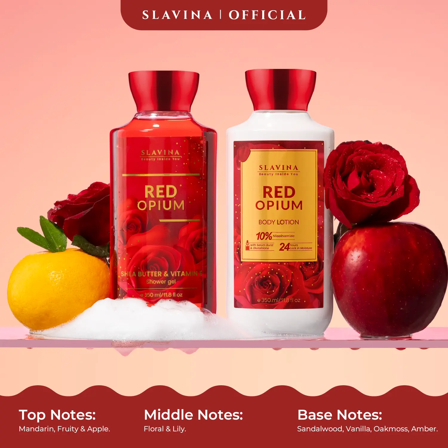 Body Lotion + Shower Gel  Red Opium 