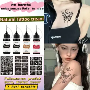 Paket tato DIY Tinta tato berwarna / warna-warni / multicolor Stiker tato beragam desain Alat tato lengkap Kreasi seni tubuh Tinta tato aman Tahan lama Pewarna kulit sementara Alat seni tubuh Untuk pemula / anak muda / pecinta DIY