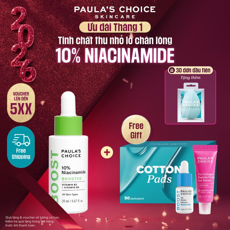  Tinh chất hỗ trợ thu nhỏ lỗ chân lông hỗ trợ làm sáng da Paula's Choice 10% Niacinamide Booster 20ml 7980 