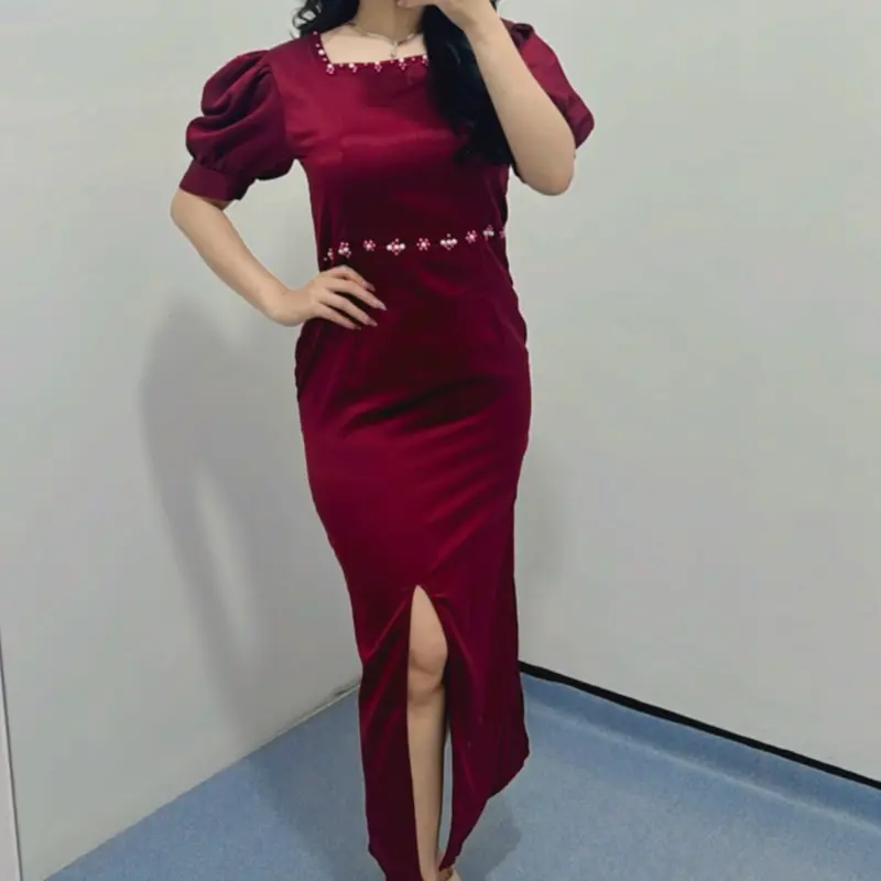 Dress Eca / Dress pesta (Real pick dan premium) Formal Wanita Kondangan Natal Gaun Mewah 4