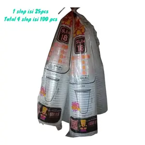 Paket Hemat 4 Slop Gelas Jumbo 18 Oz slim Hox Isi 100 Pcs