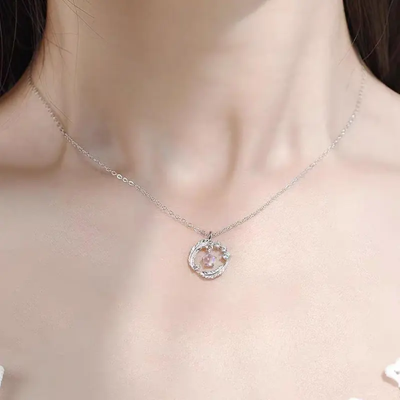 Vòng Cổ Hình Lông Vũ, Thời Trang Hàn Quốc, Vòng Cổ Cô Gái Trái Tim Hoa, Tình Yêu Thời Trang, 1 Chiếc, D2R8 1