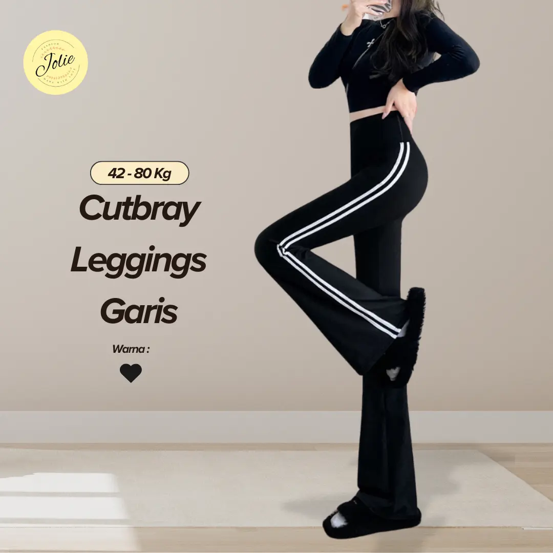 JOLIE FASHION Celana Legging Cutbray Panjang Hitam / Legging Jeans Cutbray Wanita