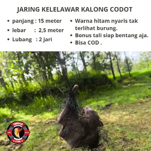 JARING KALONG KELELAWAR CODOT PANJANG 15 METER LEBAR 2,5 METER SUDAH ADA TALI SIAP PASANG